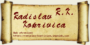 Radislav Koprivica vizit kartica